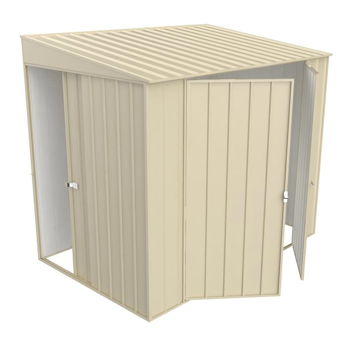 Build-a-Shed 1.5 x 2.3 x 2.0m Skillion Double Hinged Side Door Shed - Cream