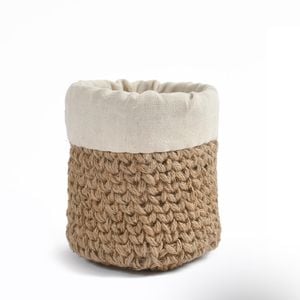 Yarra Textiles Multi-purpose Jute Mini Storage Basket Liner (12 cm x 12 cm x 15 cm) Beige