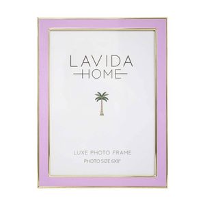 LVD Blush 6x8 Gold Trim Iron/ Glass Photo Frame Home Decor 21.5x16.5x1.6cm