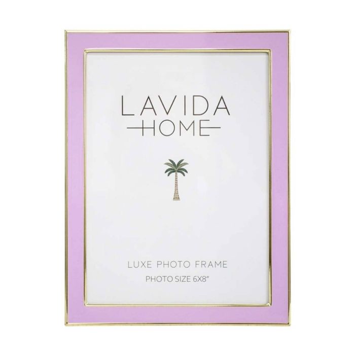 LVD Blush 6x8 Gold Trim Iron/ Glass Photo Frame Home Decor 21.5x16.5x1.6cm