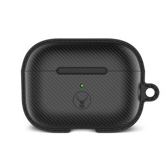 Bon.elk Carbon Case For Apple Airpods Pro Led/tpu Bumper Drop Proof Cover Black