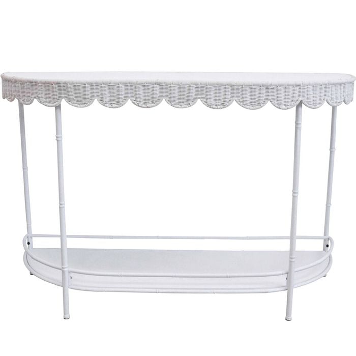LVD Curve Scallop Console Table Furniture 123x77cm - White