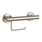 evekare Brushed Nickel Toilet Roll Holder with Grab Rail