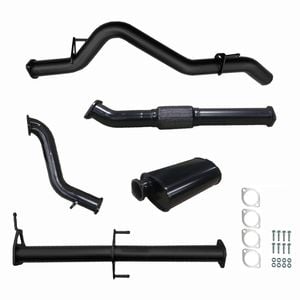 Ignite Exhausts Turbo Back For Mitsubishi Mn Triton 2.5l 3" No Cat With Muffler Black Aluminised Steel