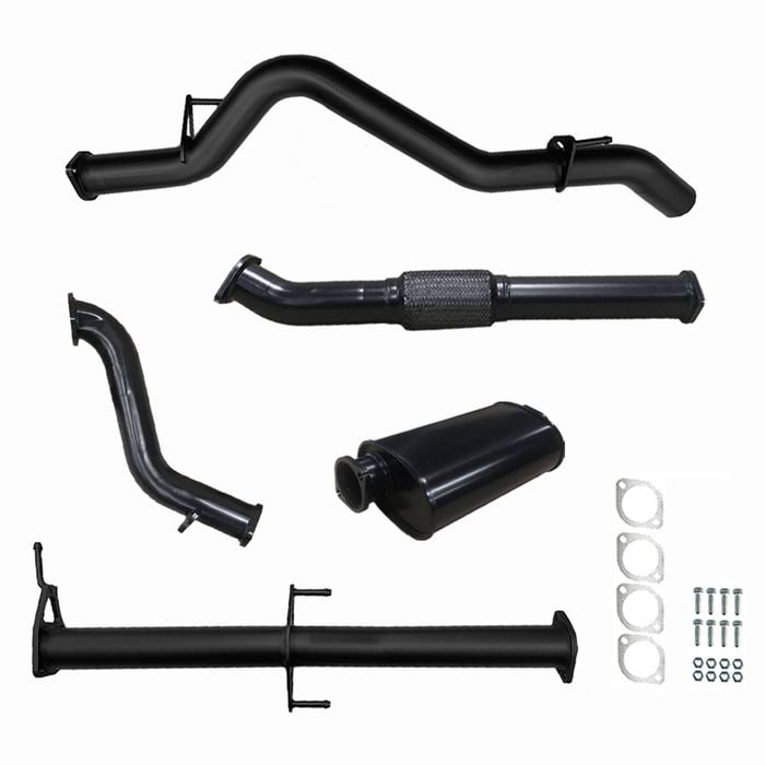 Ignite Exhausts Turbo Back For Mitsubishi Mn Triton 2.5l 3" No Cat With Muffler Black Aluminised Steel