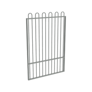 ProtectorAl 800 - 1200 x 1800mm Palladium Silver Aluminium Pool Gate Loop Top With Mid Rail