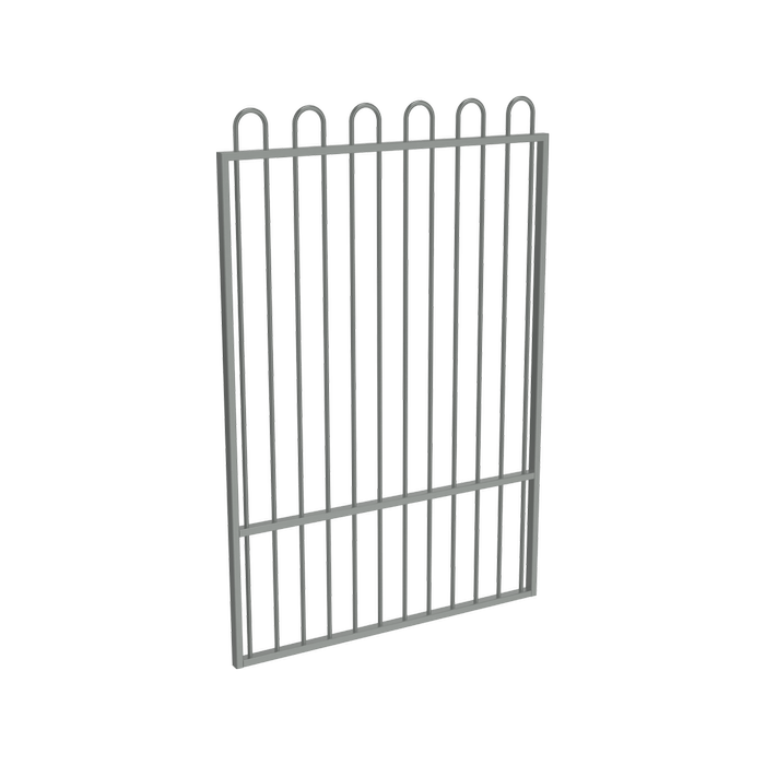 ProtectorAl 800 - 1200 x 1800mm Palladium Silver Aluminium Pool Gate Loop Top With Mid Rail