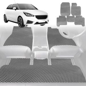 6D Diamond Car Floor Mats for MG 3 2011-Current-Full Set-Grey-Outback GT