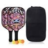 Catzon Pickleball Paddles Set 2 Rackets With Balls And Bag Fiberglass Surface Pickleball Racquet Set-black