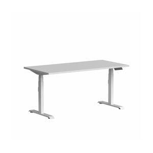 Olg Klass White Frame White Top Scallop Height Adjustable Desk L1800mm X W750mm