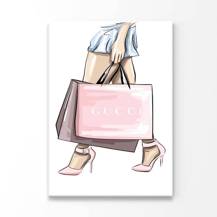 Luxury Pink Heels Fashion Art Print 100% Australian Made 100x150cm (Stretched Canvas)