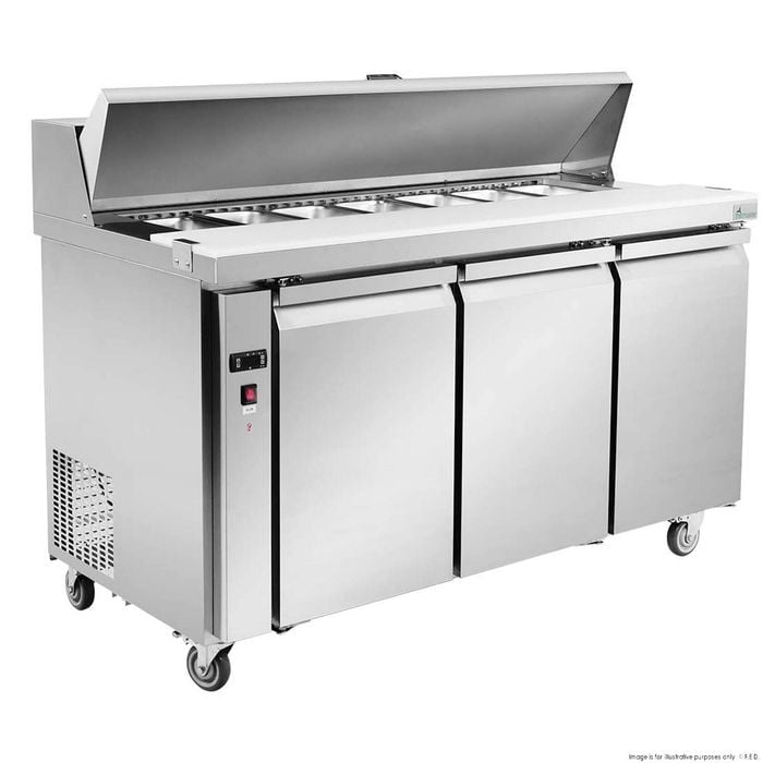 Thermaster Three Door Sandwich Bar  - Salad Bar Fridges (slb150)