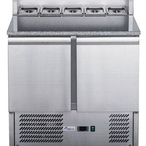 FED-X Two Door Salad Prep Fridge with Marble Top 