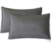 CleverPolly Twin Pack Vintage Washed Microfibre Standard Pillowcase - Grey