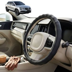Australian Goose Steering Wheel Cover for Skoda Karoq 2017 - Current (NU) Circle Black