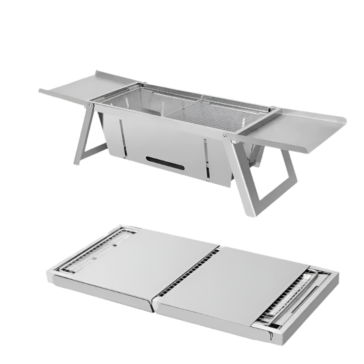 NNEOBA Stainless Steel Folding Charcoal Barbecue Stove BBQ Grill Rack ...