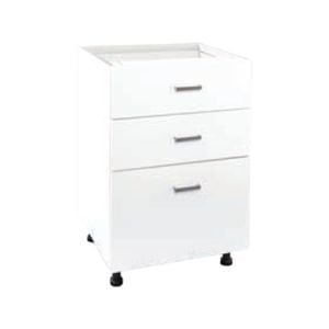 Flatpax Kitset 600mm Utility Base 3-Drawer White