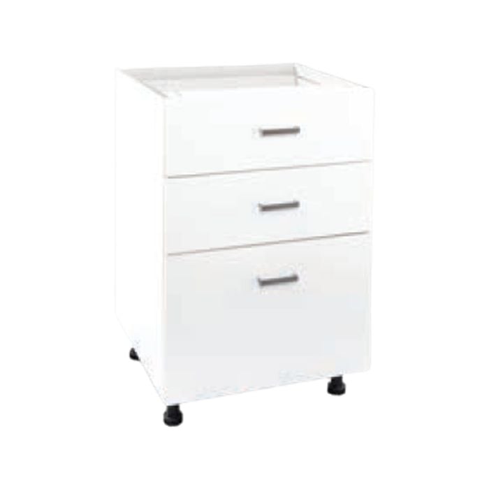 Flatpax Kitset 600mm Utility Base 3-Drawer White