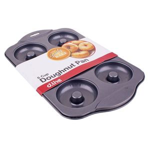 Daily Bake Non Stick 6 Cup Doughnut Pan Black