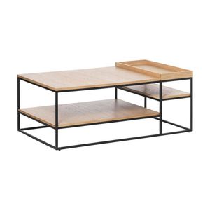 Modern Furniture RIVOLI Coffee Table 120cm - Natural Oak & Black
