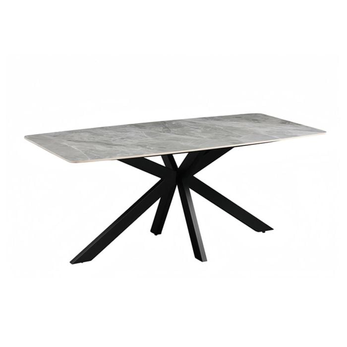 Dining Table Rectangular Shape Grey Sintered Stone Top