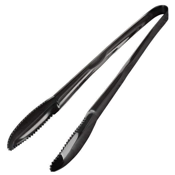 Anygleam Black Stainless Steel Tong – 1pc Clip Tableware For Salad, Bbq & Grill Party Accessory