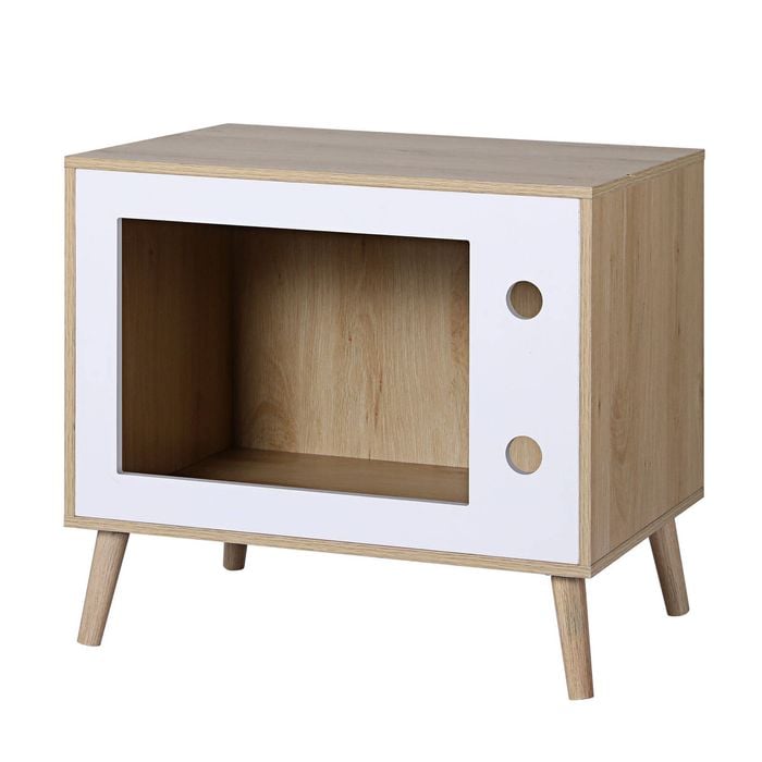 Artiss Cat Nest House Bedside Table Solid Wood Storage Cat Bed 60cm