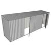 Build-A-Shed 1.2 x 6.0 x 2.0m Skillion Dual Single Hinged Side Doors Shed - Zinc