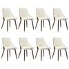 Oikiture Dining Chairs Kitchen Accent Lounge PU Leather x8 White