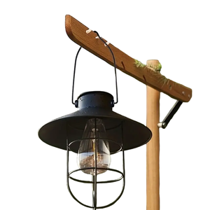 Lifebay Black Vintage Solar-Powered Art Courtyard Chandelier - Outdoor Garden Decor