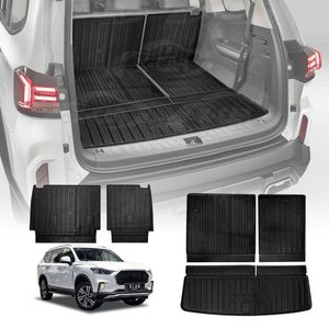 Boot Liners Set For Ldv D90 2017-2024 All Weather Heavy Duty Car Trunk Back Seat Protector Kick Mats 3 Pcs Version Cargo