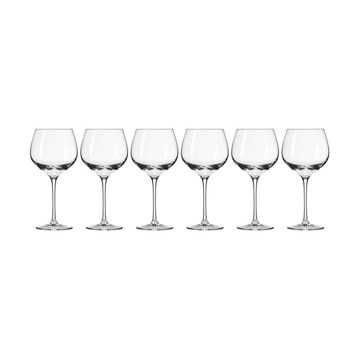6pc Krosno Harmony 630ml Stemmed Red Wine Glass Set - Clear
