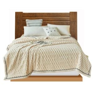 Anycozy Beige Velvet Soft Fluffy Warm Throw Blanket 120x200cm
