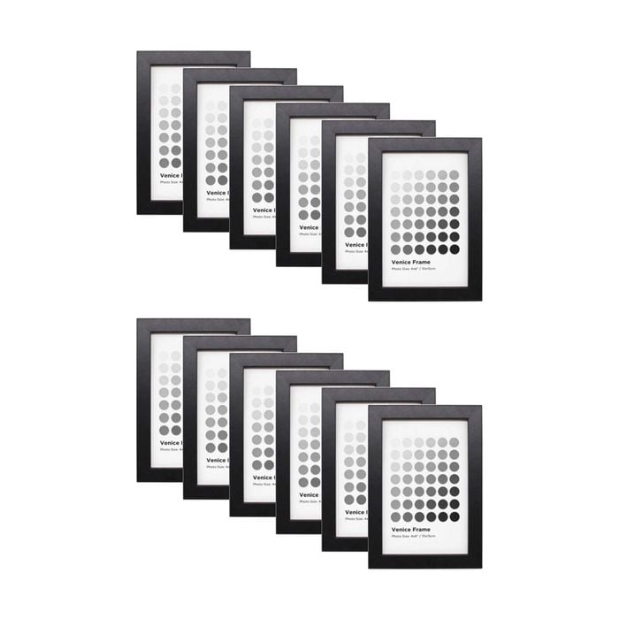 12PK Braz Venice Image Photo Document Display Frame 10x15cm Black