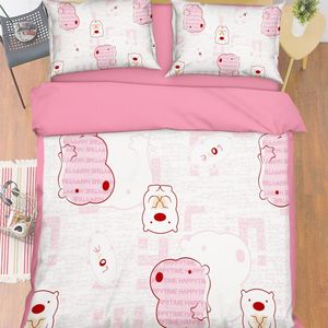 3D Hippo Bear 174 Bed Pillowcases Quilt King Size