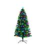 Christabelle 1.8m Pre-Lit Fibre Optic Artificial Christmas Tree with Multicolour Twinkling Star Lights