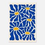 Galrie Vibrant Blue Flowers - Matisse Inspired Abstract Art Print for Home Decor, Poster Only, A4 21 x 30cm (8 x 12inch)