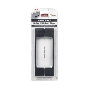 Prestige 128mm Black D Bridge Handle - 2 Pack - 128mm