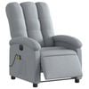 vidaXL Electric Massage Recliner Chair Armchair Single Sofa Light Grey Fabric