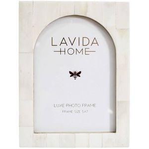 LVD 5x7 Picture/Photo Frame Arch Bone/MDF Home Decor White