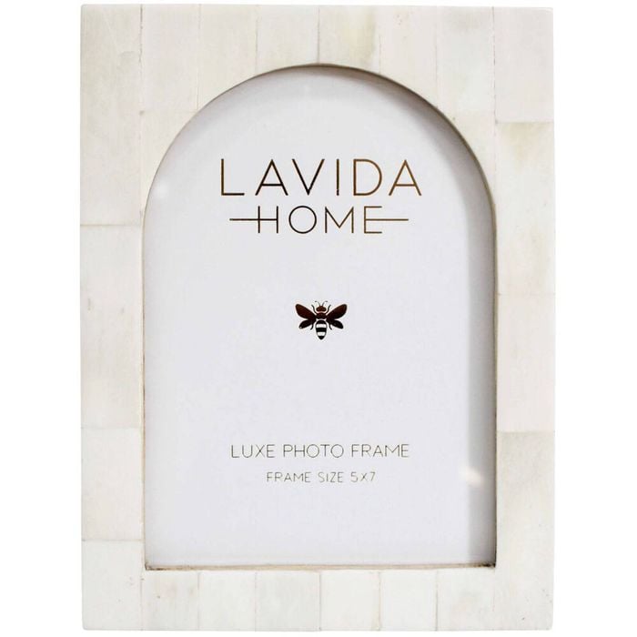 LVD 5x7 Picture/Photo Frame Arch Bone/MDF Home Decor White
