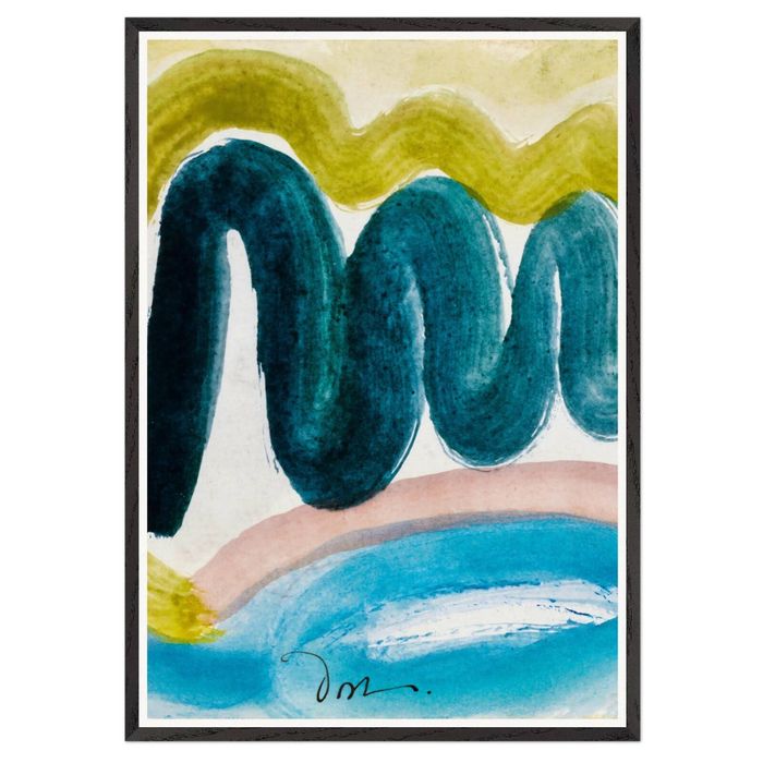 Galrie Vibrant Abstract Landscape Art Print for Modern Decor, Black Frame, A2 42 x 60cm (16 x 24inch)