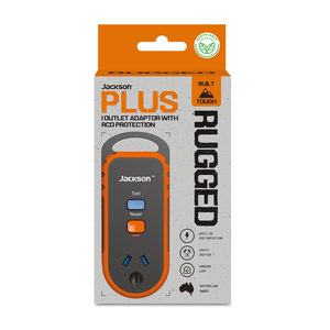 Jackson Rugged 1 Outlet Adaptor With RCD Safety Switch