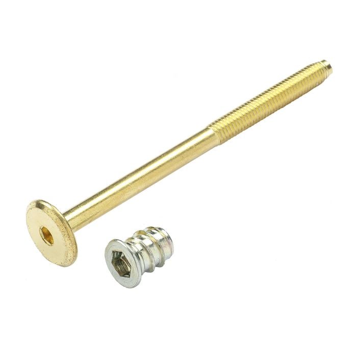 Hafele M6x90mm Brass Joint Connector Bolt with T-Nut - 8 Pack