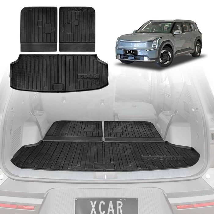 3 Pcs Boot Liners For Kia Ev9 Ev 9 2023-onwards All Weather Heavy Duty Cargo Trunk Cover Mats Luggage Tray Car Accessories