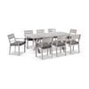 Outdoor Aged Teak Look Tahitian 2.1M Aluminium Dining Setting