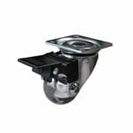 Easyroll 35mm 40kg Transparent Swivel Brake Castor - 2 Pack