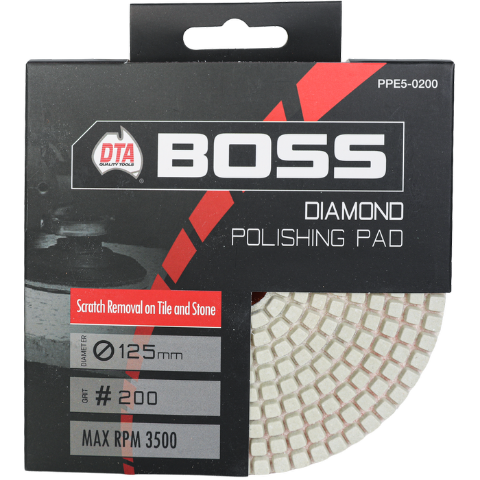 DTA Boss 125mm Diamond Polishing Pad 200 Grit