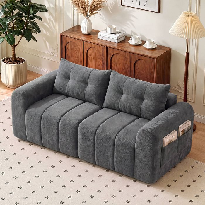 Advwin 170cm 2 Seater Sofa Chenille Modular Sectional Couch No Assembly Grey