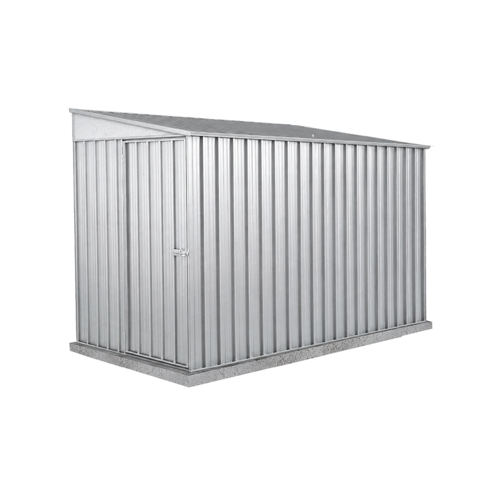 Absco Sheds 1.52 x 3.0 x 2.06m Zincalume Narrow Single Door Garden Shed